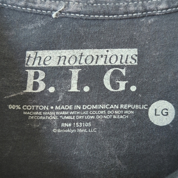 The Notorious B.I.G. Biggie Smalls Graphic Short Sleeve Crewneck T-shirt Gray L - Picture 4 of 9